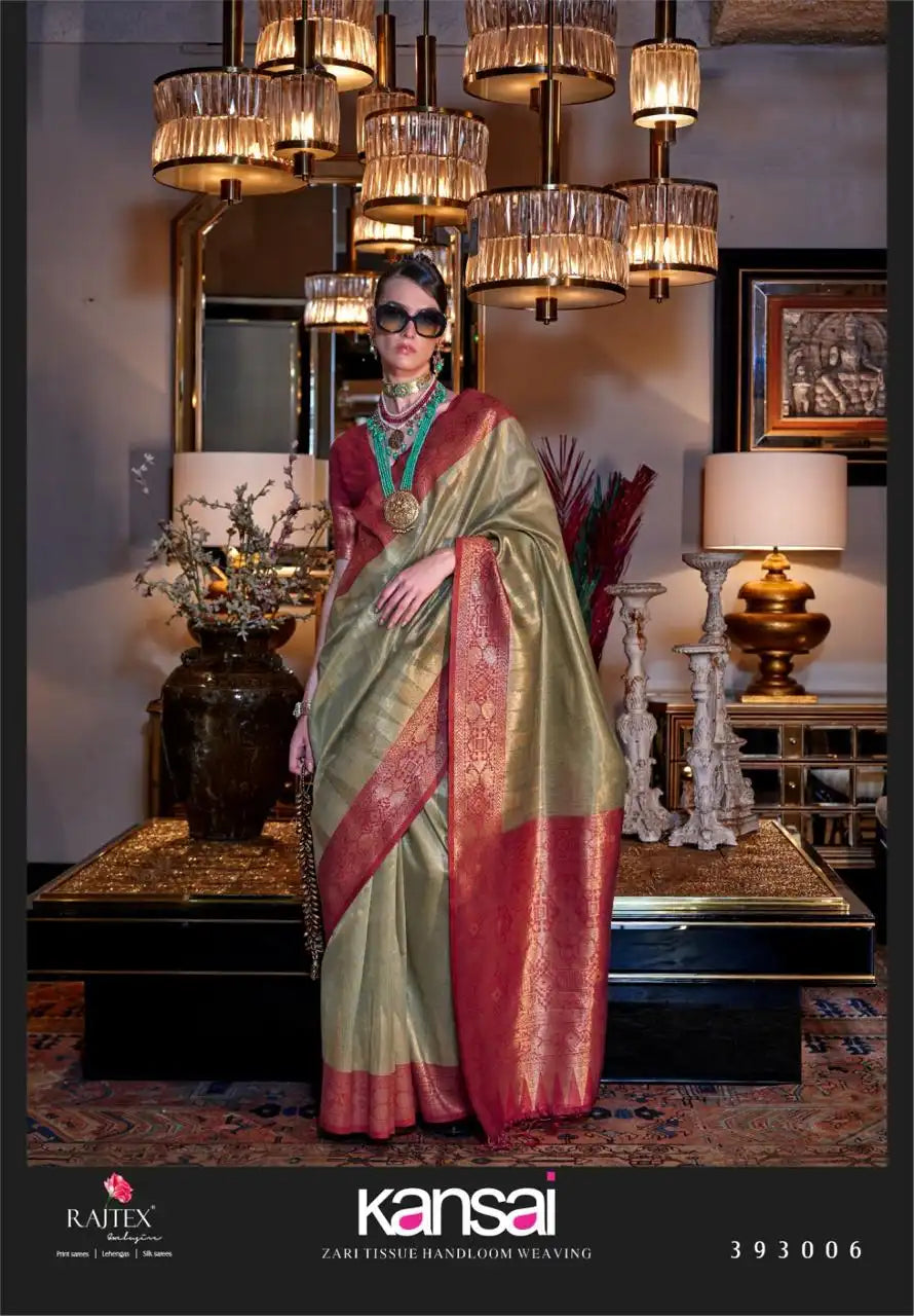 Rajtex Kansai Tissue Silk Festival Wear Sari Collection 393006