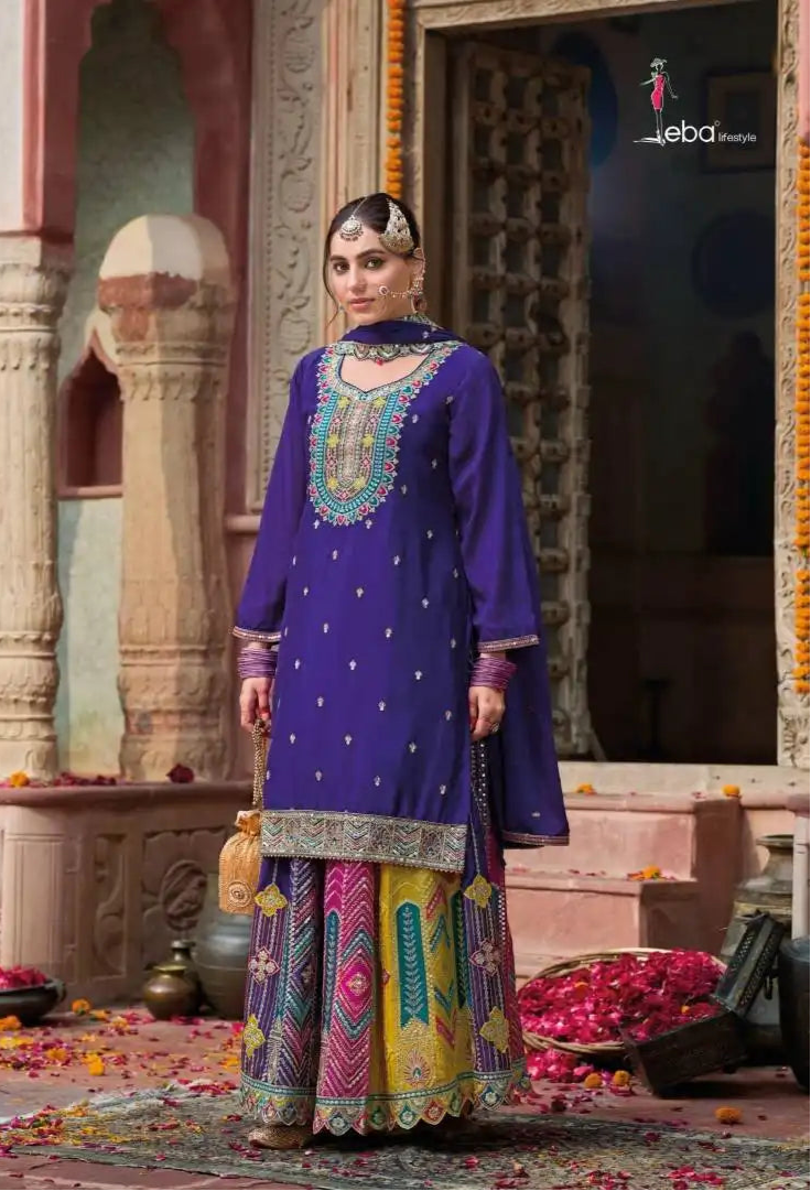 Eba Mohini Chinon Embroidered Ready Made Suits Collection