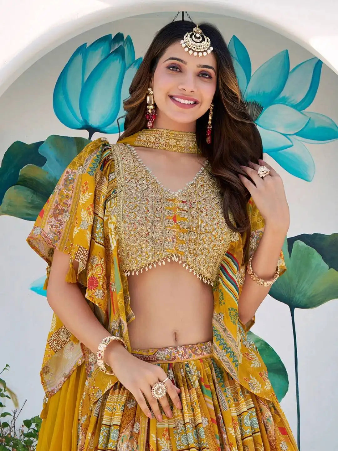 Zeel 7050 Yellow Designer Chinon Lehenga Choli 2025