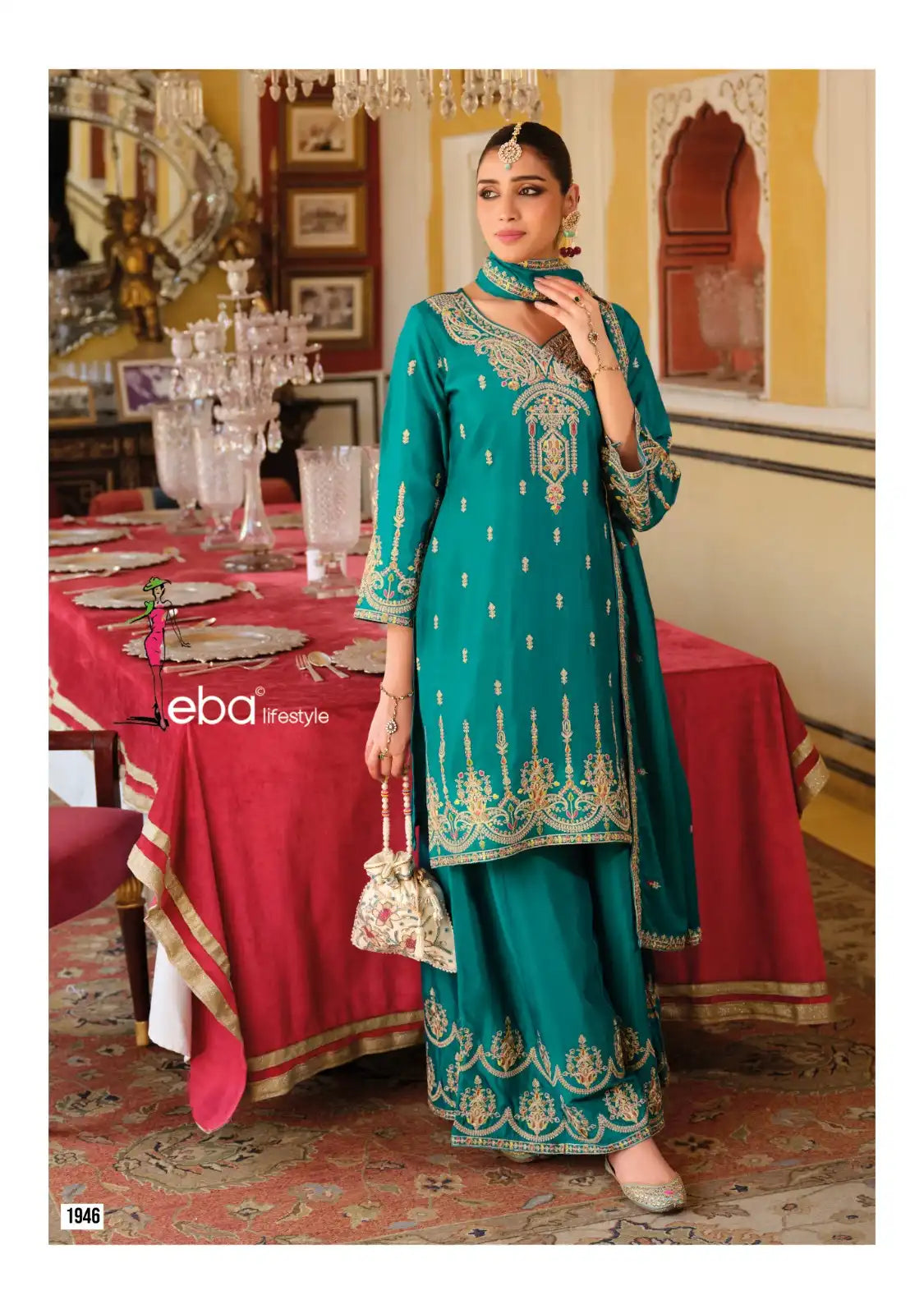 Eba Chhavi Chinon Sharara Suit Diwali