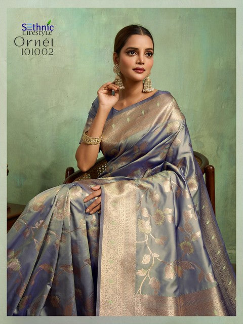 Sethnic Ornet Dual Tone Banarasi Silk 101002 Party wear Saree Collection