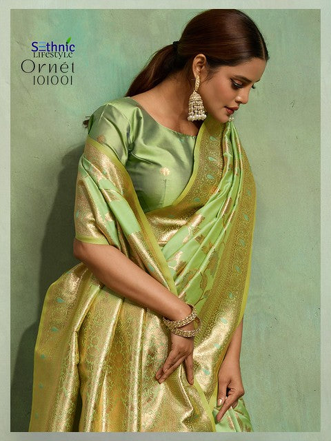 Sethnic Ornet Dual Tone Banarasi Silk 101001 Party wear Saree