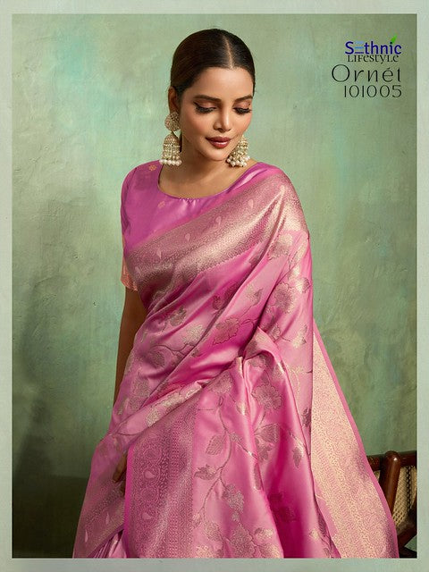 Sethnic Ornet Dual Tone Banarasi Silk 101005 Unifrom wear Saree