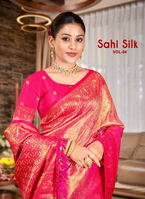 Bunawat Sahi Silk 4 Weaving Work 1002 Party wear Saree Collection