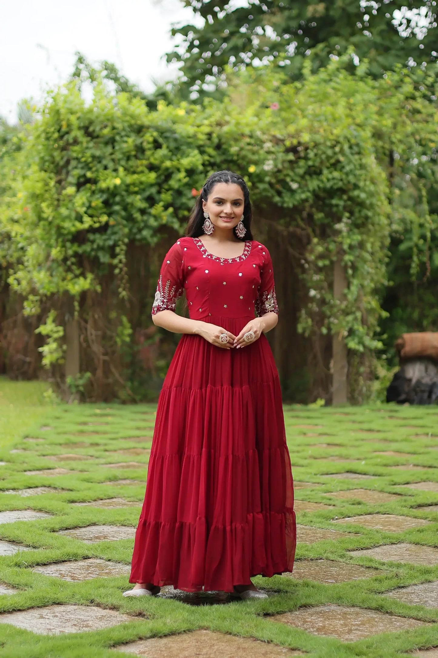 Mohini 1097 Red Color Embroidery Gown