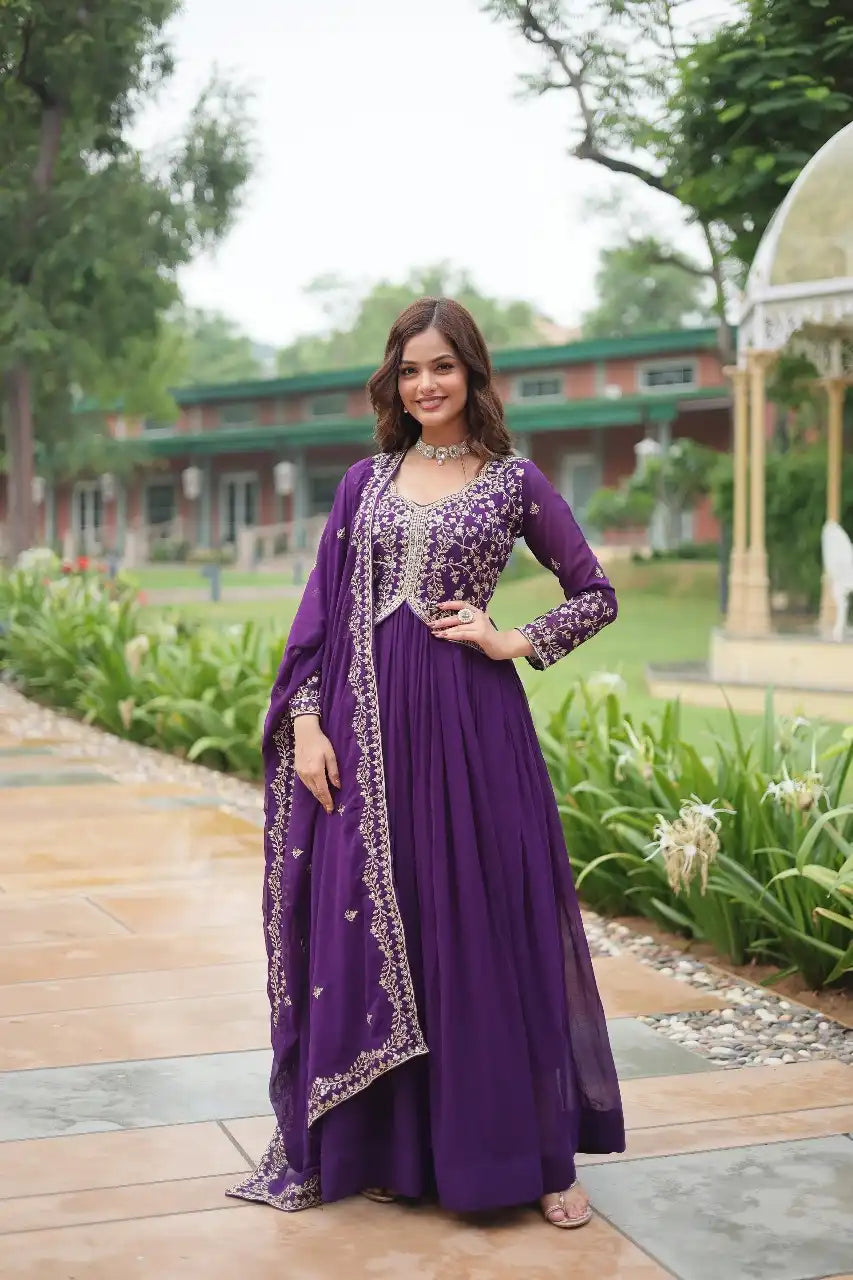 Mohini 9202 Purple Color Embroidery Women Gown Dress 2025
