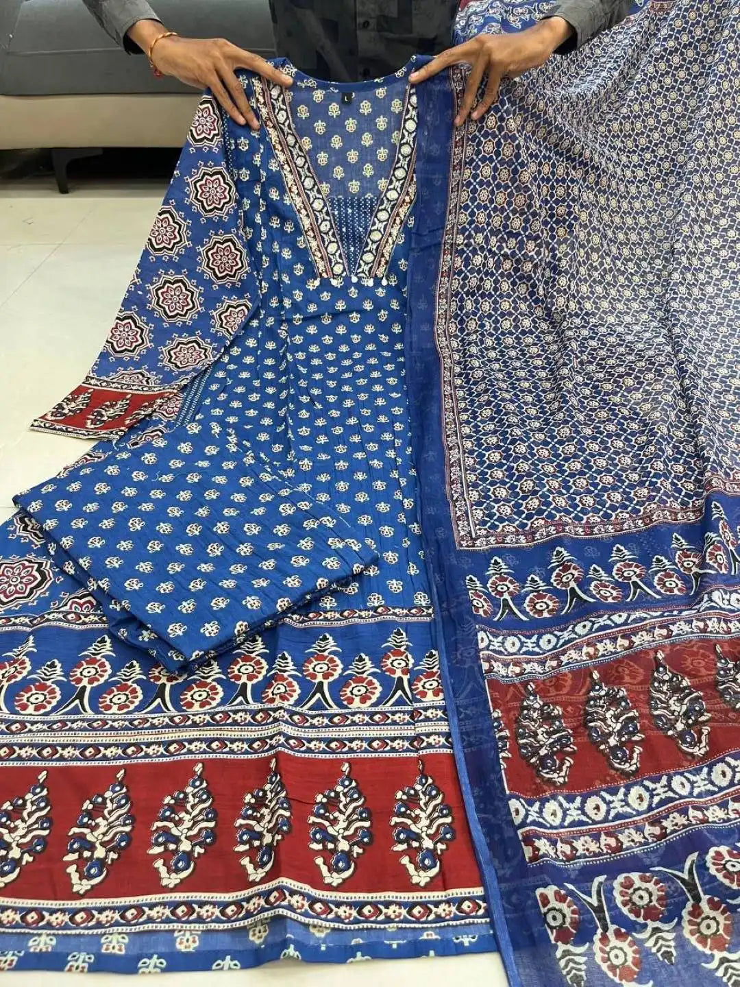 Yasu Vol 52 Mal Cotton Anarkali Kurti Pant Dupatta