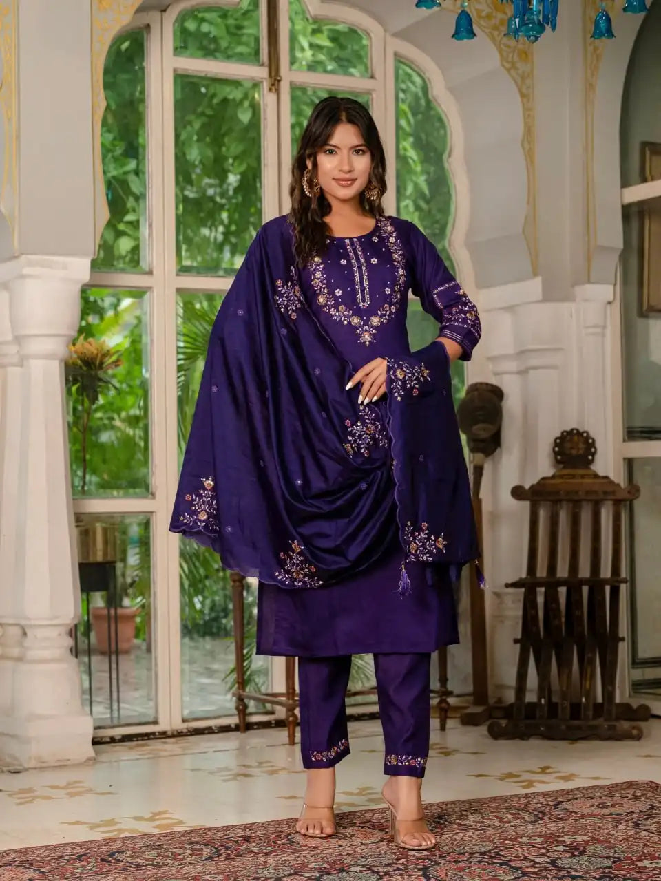 Lila Vol 16 Marina Silk Readymade Suit Heavy Hand Made Work