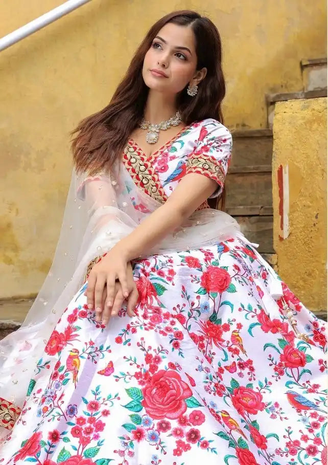 Zeel Vol 17512 White Art Silk Party Wear Lehenga Choli Collection