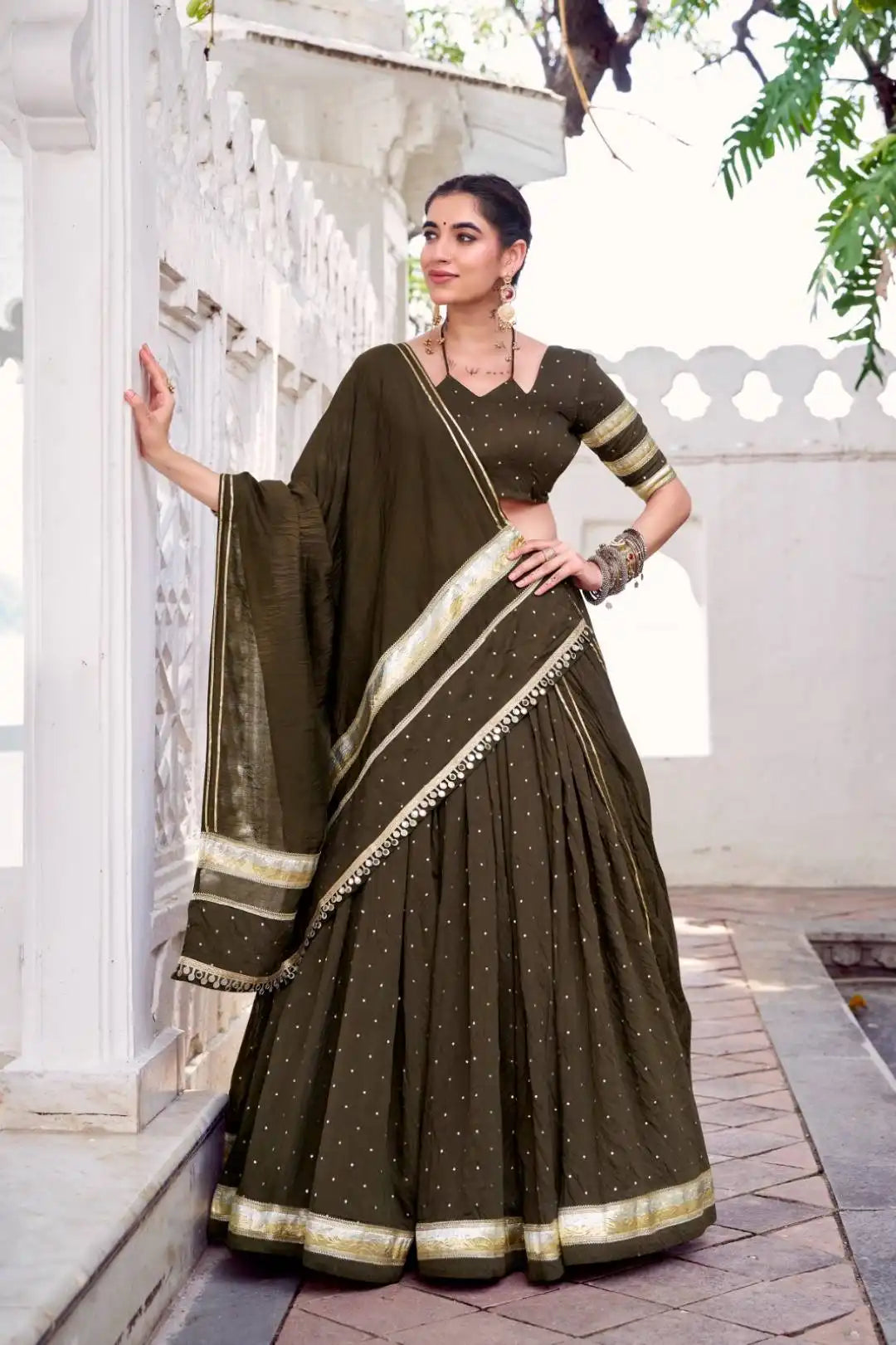 WMN 1664 Sakhi Pure Chanderi Navratri Lehenga Choli Collection 2025