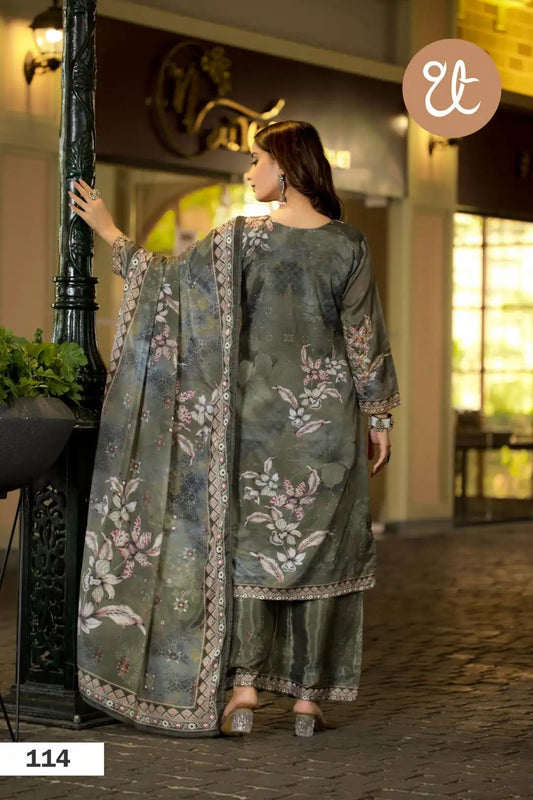 Threadthrill Soft Chinon 3 pcs Digital Printed Kurti Collection