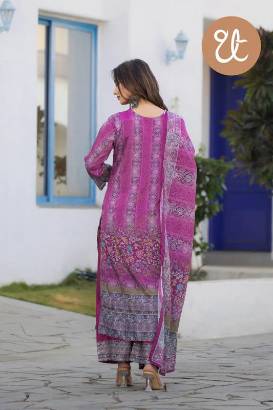 Threadthrill Soft Chinon 3 pcs Digital Printed Kurti Collection 2025