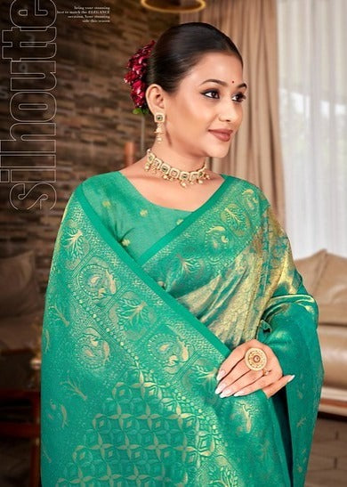 Bunawat Sahi Silk 4 Weaving Work 1001 Party wear Saree Collection