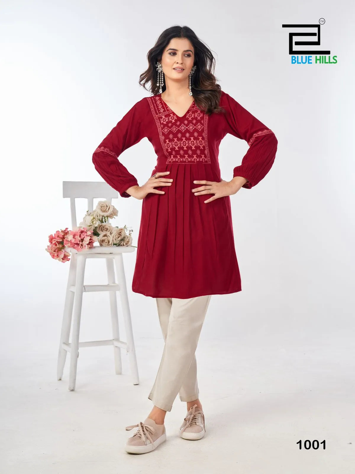 Blue Hills Manu Bhaker Rayon Western Short Top