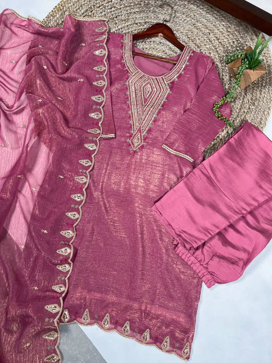 WMN 3032 Silver Glosy Readymade Dress Collection