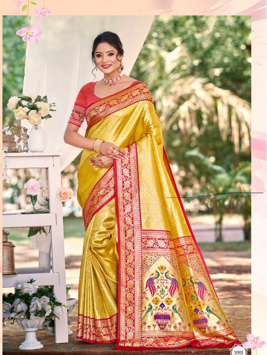 Bunawat Devyani Silk Kanjivaram silk With Weaing wear Saree