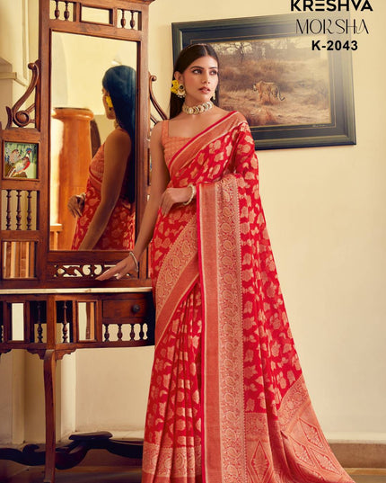 Kreshva Moksha 2043 Twp Georgette Festival Saree Collection