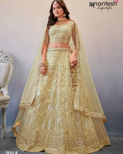 Anantesh Occations Vol 4 Cream Butterfly Net Lehenga Choli 2025