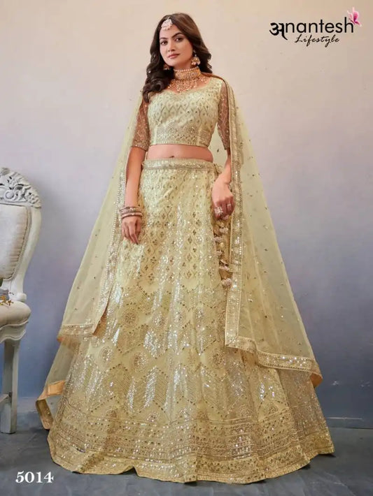 Anantesh Occations Vol 4 Cream Butterfly Net Lehenga Choli 2025