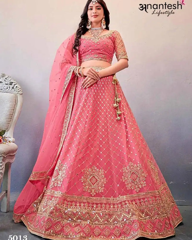 Anantesh Occations Vol 4 Pink Butterfly Net Lehenga Choli 2025