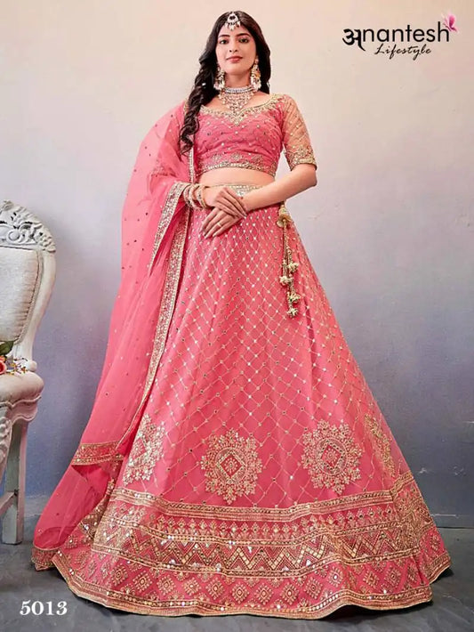 Anantesh Occations Vol 4 Pink Butterfly Net Lehenga Choli 2025