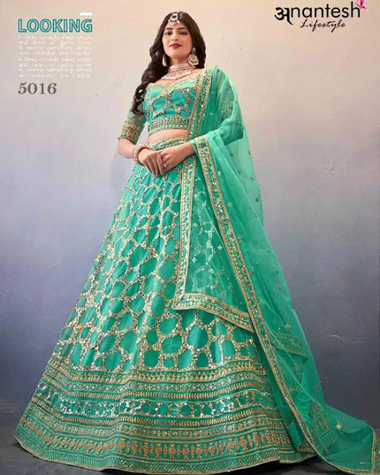 Anantesh Occations Vol 4 Sky Rama Butterfly Net Lehenga Choli