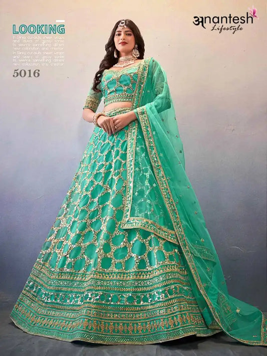 Anantesh Occations Vol 4 Sky Rama Butterfly Net Lehenga Choli