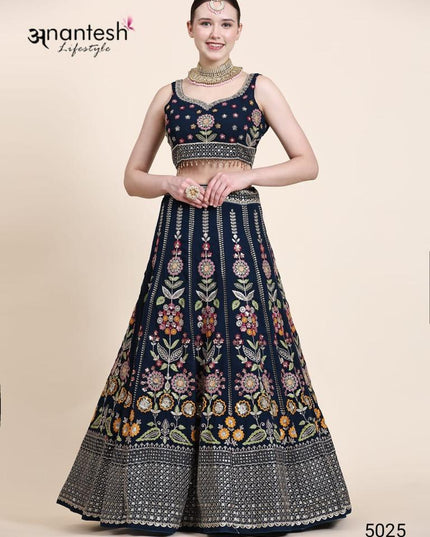 Anantesh Occations Vol 6 Blue Georgette Lehenga Choli 2025