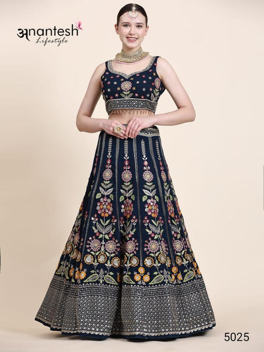 Anantesh Occations Vol 6 Blue Georgette Lehenga Choli 2025