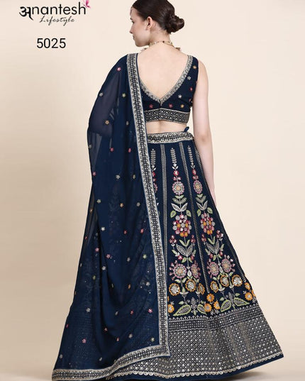 Anantesh Occations Vol 6 Blue Georgette Lehenga Choli 2025
