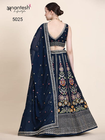 Anantesh Occations Vol 6 Blue Georgette Lehenga Choli 2025