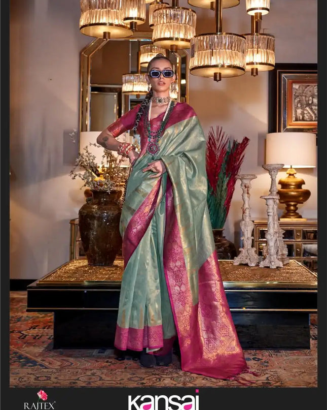 Rajtex Kansai Tissue Silk Festival Wear Sari Collection 393004