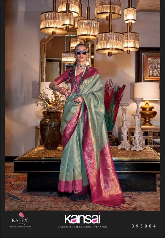 Rajtex Kansai Tissue Silk Festival Wear Sari Collection 393004