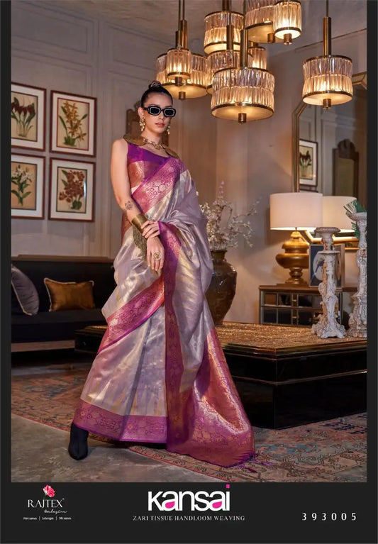 Rajtex Kansai Tissue Silk Festival Wear Sari Collection 393005