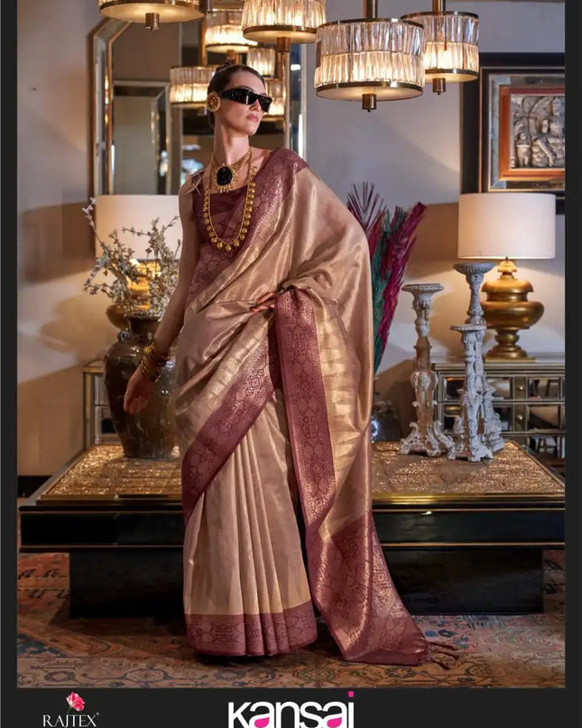 Rajtex Kansai Tissue Silk Festival Wear Sari Collection 393003