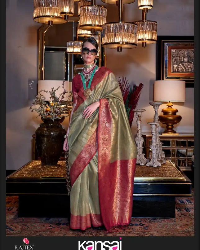 Rajtex Kansai Tissue Silk Festival Wear Sari Collection 393006
