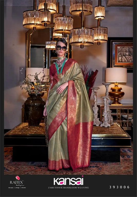 Rajtex Kansai Tissue Silk Festival Wear Sari Collection 393006