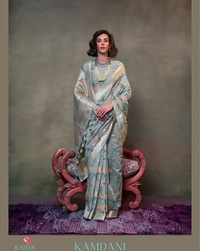 Rajtex Kamdani Handwoven Designer Festive Wear Sari Collection 372005