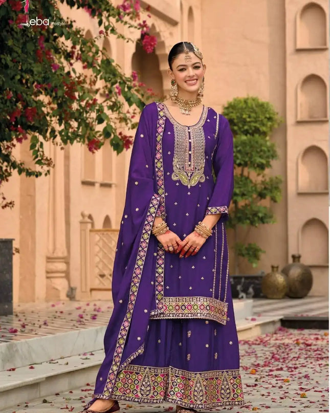 Eba Nimrat Series 1778 To 1780 Chinon Sharara Suits Collection