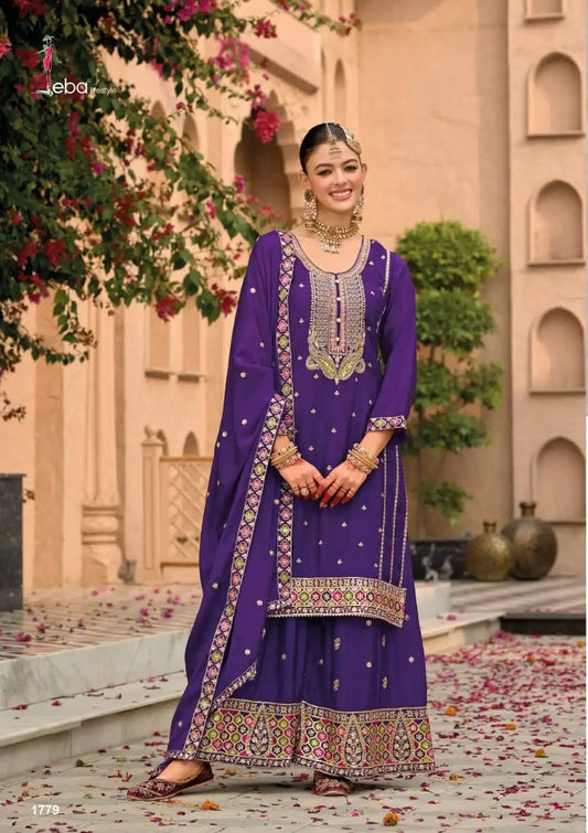 Eba Nimrat Series 1778 To 1780 Chinon Sharara Suits Collection