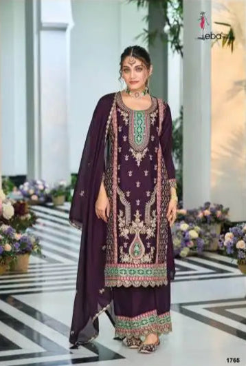 Eba Zohra Chinon Embroidered Ready Made Suits Collection