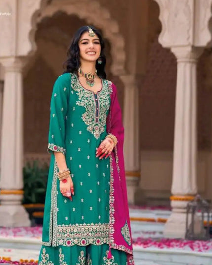 Eba Nikhar Chinon Sharara Suit  Ready Made Collection
