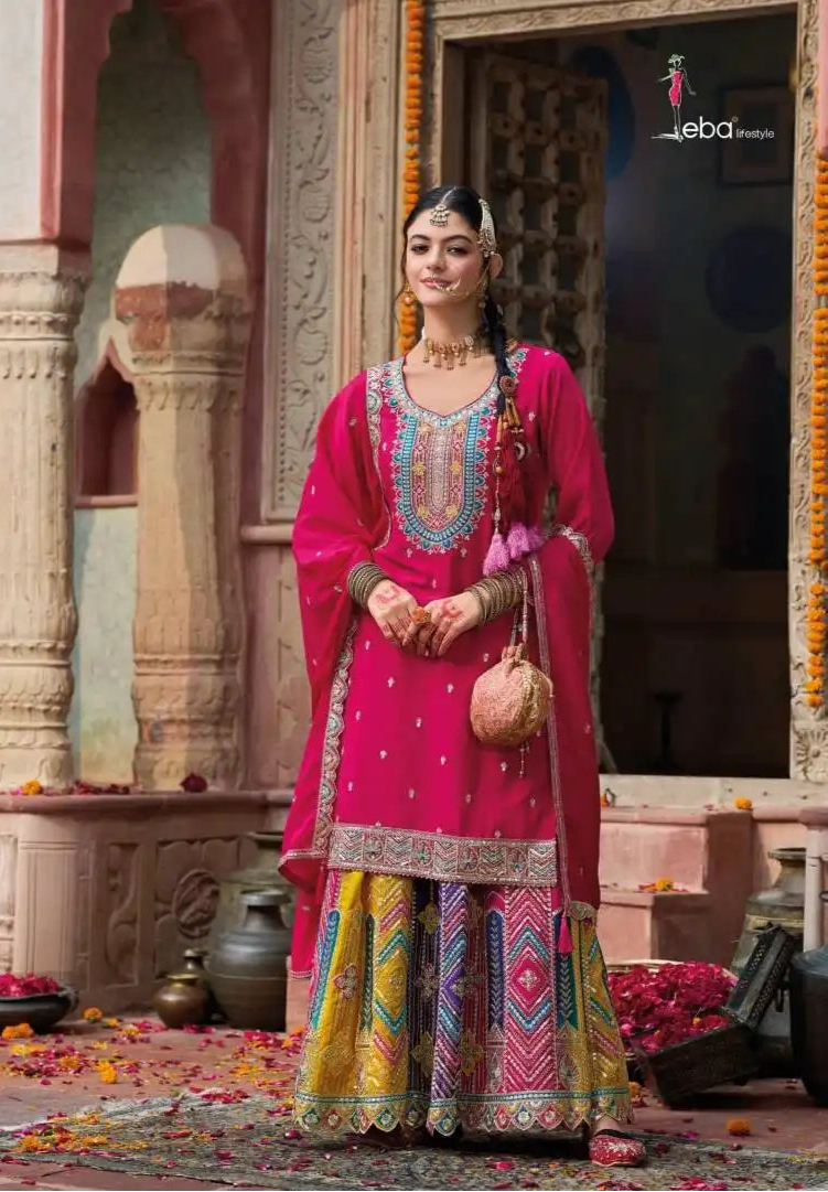 Eba Mohini Chinon Sharara Suit Ready Made Suits Collection