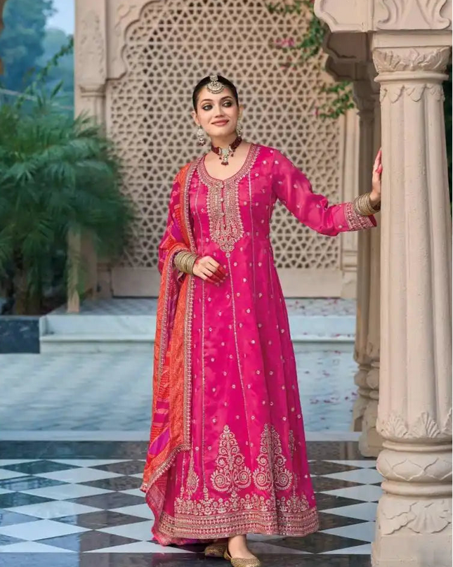 Eba Shringar Shimmer Long Gown With Dupatta Collection
