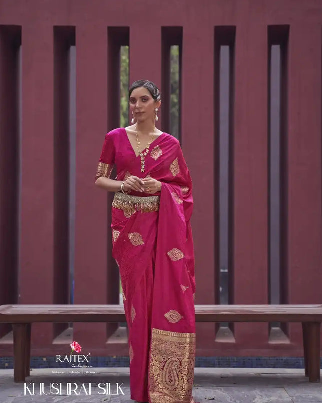 Rajtex Khushrat Satin Silk Festival Wear Sari Collection 266006