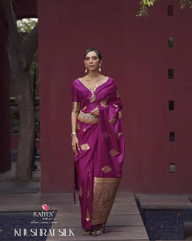 Rajtex Khushrat Satin Silk Festival Wear Sari Collection 266002