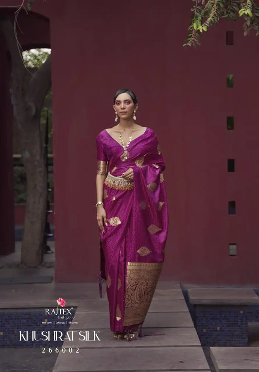 Rajtex Khushrat Satin Silk Festival Wear Sari Collection 266002