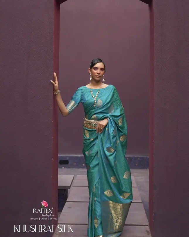 Rajtex Khushrat Satin Silk Festival Wear Sari Collection 266005