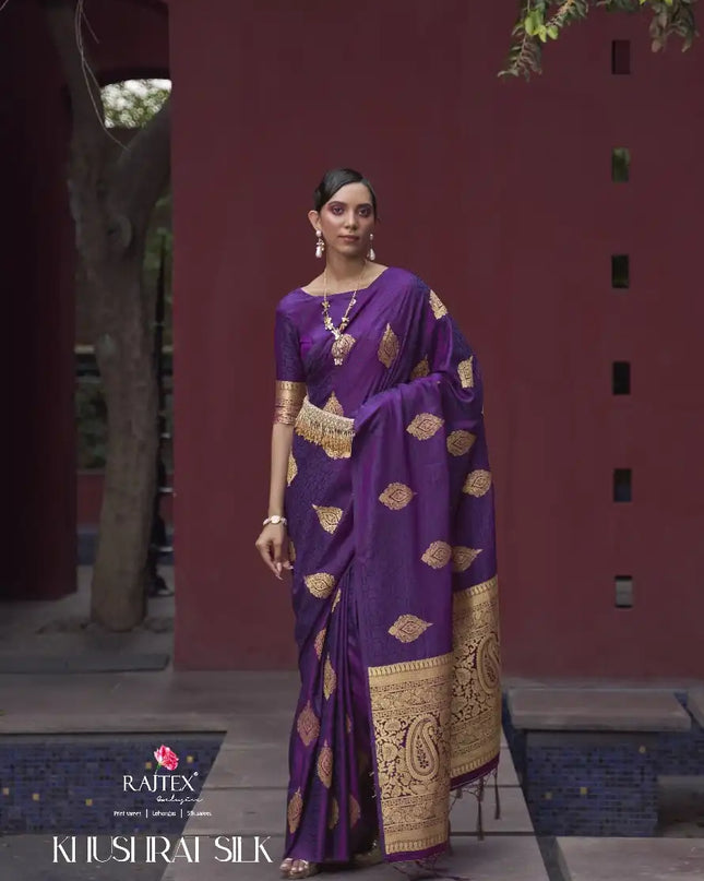 Rajtex Khushrat Satin Silk Festival Wear Sari Collection 266001
