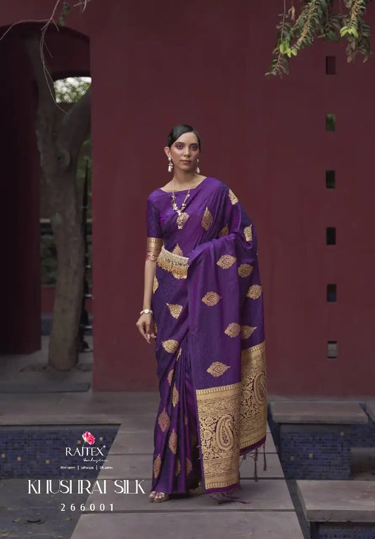 Rajtex Khushrat Satin Silk Festival Wear Sari Collection 266001